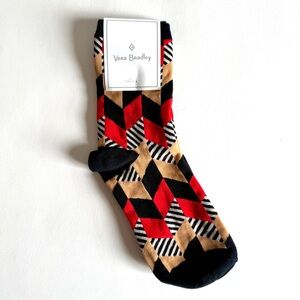 Vera Bradley Foxy Socks in the Retired Sofia Chevron Pattern